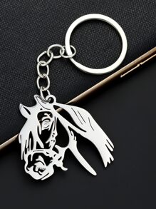 Street Horse Charm Keychain Car Accessories Bag Charm School - Silver - View 2