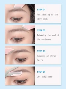 2入組修眉刀和剪刀帶梳子套裝,眉剪適合女士修眉刀剪刀帶梳子眉毛塑形切梳子剪刀防滑指夾除毛美妝配件適合男士女士 - 彩色 - 查看 3