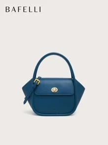 BAFELLI Genuine Leather 2023 Women's Handbag Bento Bag New Arrival Fashion Stylish Simplify Designer Collocation - Navy Blue - View 1