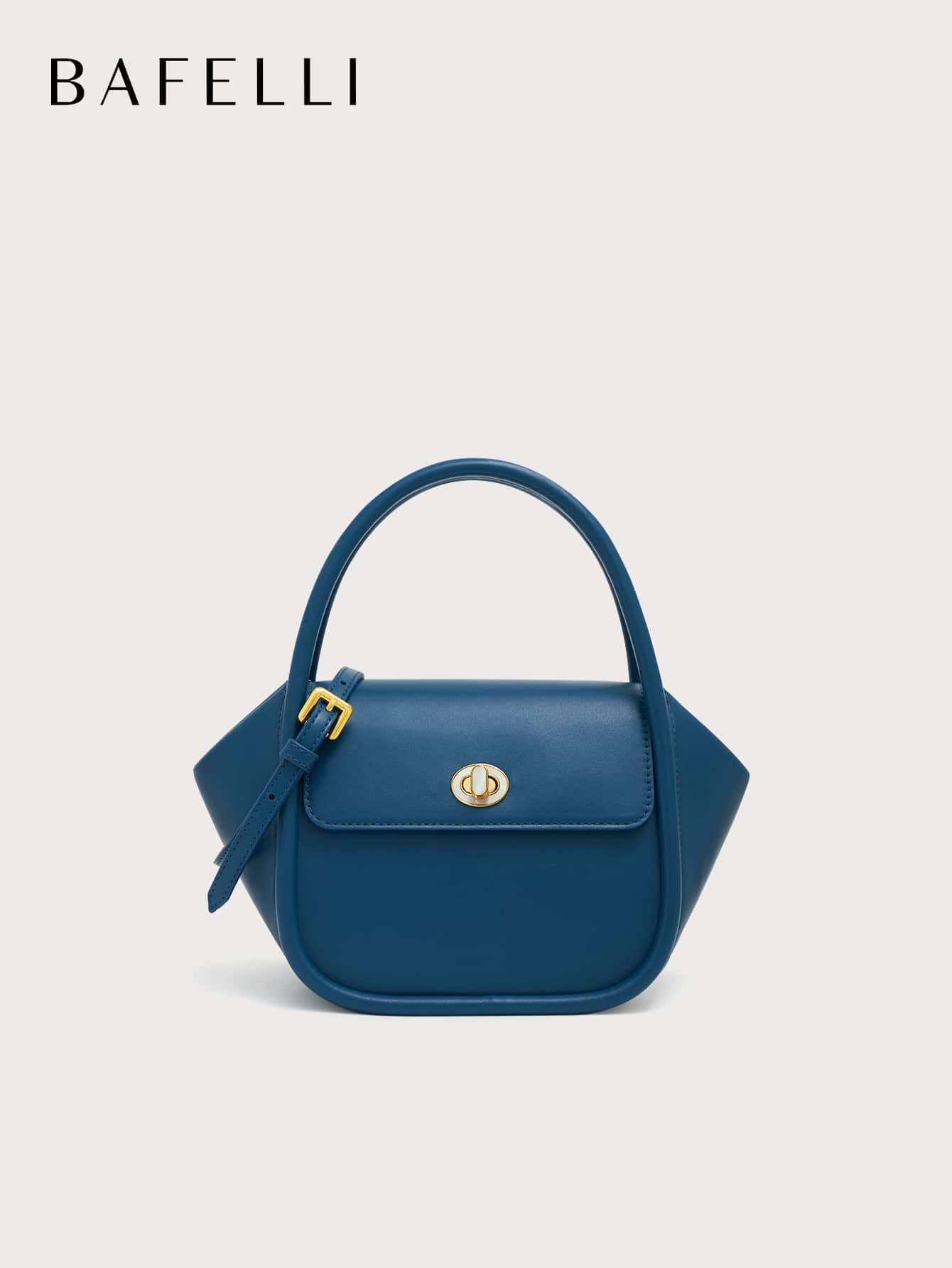 BAFELLI Genuine Leather 2023 Women's Handbag Bento Bag New Arrival Fashion Stylish Simplify Designer Collocation - Navy Blue - View 1