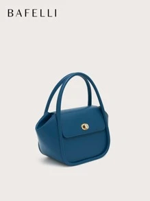 BAFELLI Genuine Leather 2023 Women's Handbag Bento Bag New Arrival Fashion Stylish Simplify Designer Collocation - Navy Blue - View 3