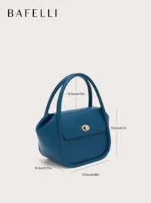 BAFELLI Genuine Leather 2023 Women's Handbag Bento Bag New Arrival Fashion Stylish Simplify Designer Collocation - Navy Blue - View 4