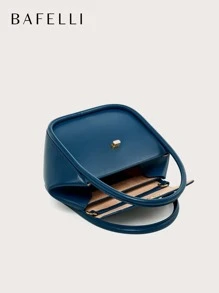 BAFELLI Genuine Leather 2023 Women's Handbag Bento Bag New Arrival Fashion Stylish Simplify Designer Collocation - Navy Blue - View 6