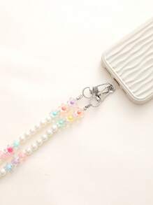 人造珍珠串珠手机挂绳，适合送给母亲、家人、朋友、生日、节日的礼物，手机挂饰，手机链