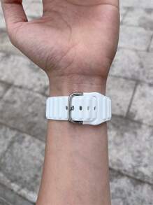 硅胶表带，兼容 42mm、38mm、40mm、41mm、44mm、45mm、46mm、49mm 型号，时尚智能手表替换表带，适用于 Ultra2、Ultra SE2、SE 11、10、9、8、7、6、5、4、3、2、1 等型号，男女通用，学生返校季理想礼物 - 白色 - 查看 2