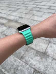 硅胶表带，兼容 42mm、38mm、40mm、41mm、44mm、45mm、46mm、49mm 型号，时尚智能手表替换表带，适用于 Series Ultra2、Ultra SE2、SE 11、10、9、8、7、6、5、4、3、2、1 等型号，男女通用，学生返校季理想礼物 - 薄荷綠 - 查看 1