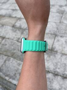 硅胶表带，兼容 42mm、38mm、40mm、41mm、44mm、45mm、46mm、49mm 型号，时尚智能手表替换表带，适用于 Series Ultra2、Ultra SE2、SE 11、10、9、8、7、6、5、4、3、2、1 等型号，男女通用，学生返校季理想礼物 - 薄荷綠 - 查看 4