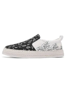 Men Paisley Pattern Slip On Canvas Shoes, Sporty Outdoor Sneakers - Multicolor - View 3