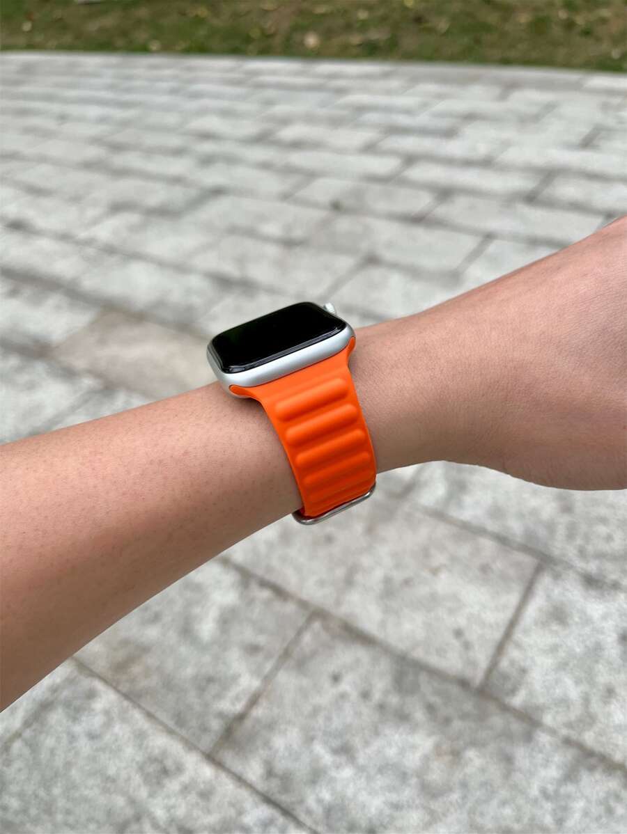 Dây đeo đồng hồ silicon, tương thích với các mẫu 42mm, 38mm, 40mm, 41mm, 44mm, 45mm, 46mm, 49mm, dây đeo thay thế đồng hồ thông minh thời trang, phù hợp với các dòng Ultra2, Ultra SE2, SE 11, 10, 9, 8, 7, 6, 5, 4, 3, 2, 1 và nhiều dòng khác, unisex, món quà lý tưởng cho học sinh nhân dịp tựu trường. - trái cam - Xem 1