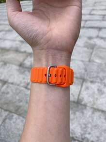 Dây đeo đồng hồ silicon, tương thích với các mẫu 42mm, 38mm, 40mm, 41mm, 44mm, 45mm, 46mm, 49mm, dây đeo thay thế đồng hồ thông minh thời trang, phù hợp với các dòng Ultra2, Ultra SE2, SE 11, 10, 9, 8, 7, 6, 5, 4, 3, 2, 1 và nhiều dòng khác, unisex, món quà lý tưởng cho học sinh nhân dịp tựu trường. - trái cam - Xem 2