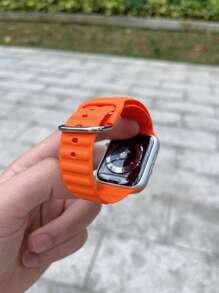 Dây đeo đồng hồ silicon, tương thích với các mẫu 42mm, 38mm, 40mm, 41mm, 44mm, 45mm, 46mm, 49mm, dây đeo thay thế đồng hồ thông minh thời trang, phù hợp với các dòng Ultra2, Ultra SE2, SE 11, 10, 9, 8, 7, 6, 5, 4, 3, 2, 1 và nhiều dòng khác, unisex, món quà lý tưởng cho học sinh nhân dịp tựu trường. - trái cam - Xem 3