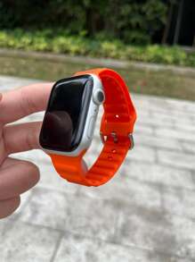 Dây đeo đồng hồ silicon, tương thích với các mẫu 42mm, 38mm, 40mm, 41mm, 44mm, 45mm, 46mm, 49mm, dây đeo thay thế đồng hồ thông minh thời trang, phù hợp với các dòng Ultra2, Ultra SE2, SE 11, 10, 9, 8, 7, 6, 5, 4, 3, 2, 1 và nhiều dòng khác, unisex, món quà lý tưởng cho học sinh nhân dịp tựu trường. - trái cam - Xem 5