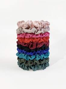 3pcs/10pcs Dark Color Elastic Hair Ties, Hair Accessories For Girls, Damage-Free Scrunchies - Multicolor - View 2