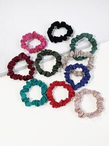 3pcs/10pcs Dark Color Elastic Hair Ties, Hair Accessories For Girls, Damage-Free Scrunchies - Multicolor - View 5