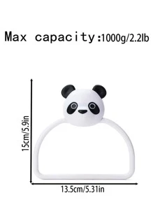 1pc Panda Design Towel Ring - Black and White - View 2