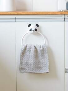 1pc Panda Design Towel Ring - Black and White - View 7