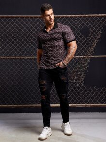 GENTILAND Men Allover Print Polo Shirt - Multicolor - View 5