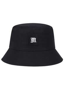 1pc Men Embroidered Pattern Fashionable Bucket Hat For Outdoor Travel Casual Men's Sun Hat Summer Hat, Suitable For Summer Outdoor Activities Such As Hiking And Fishing