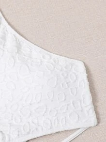 Ring Linked Halter One Piece Swimsuit - White - View 5