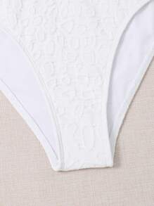 Ring Linked Halter One Piece Swimsuit - White - View 6