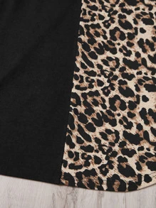 SHEIN Tween Girl 1pc Leopard Print Tee Dress - Multicolor - View 5