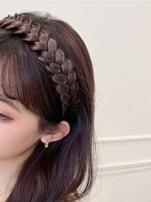1入組女士編織細節假髮裝飾時尚髮箍適用於頭髮裝飾用品