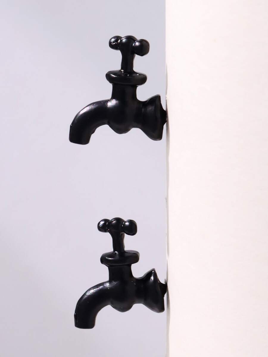 Faucet Decor Stud Earrings - Black - View 1