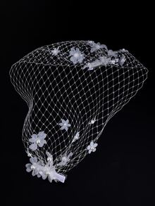 Velo nupcial con diseño de flor - Blanco - Ver 5