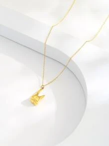 Tooth Charm Necklace - Yellow Gold - View 2