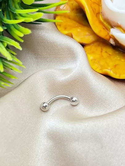 1入組前衛不銹鋼珠子裝飾眉釘適用於女士日常裝飾