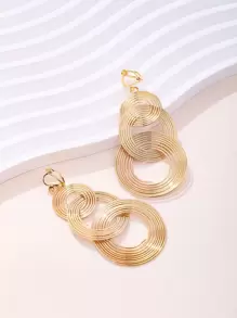 Cặp Khuyên Tai Tròn Hình Học Bohemian Cho Phụ Nữ Để Trang Trí Hàng Ngày - Vàng - Xem 2