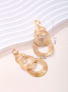 Cặp Khuyên Tai Tròn Hình Học Bohemian Cho Phụ Nữ Để Trang Trí Hàng Ngày - Vàng - Xem 4