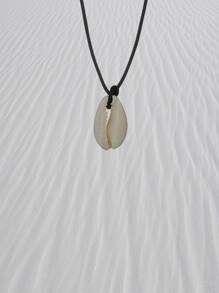 1入組波西米亞貝殼墜飾項鍊適用於女士日常裝飾 - 黑色 - 查看 2