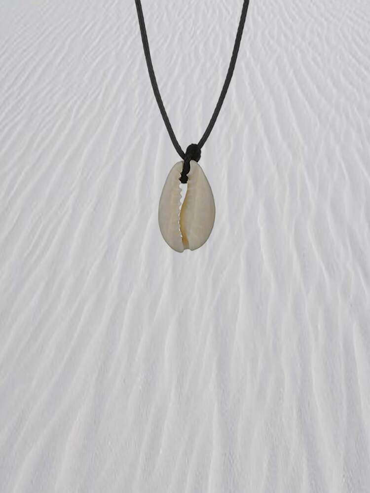 1入組波西米亞貝殼墜飾項鍊適用於女士日常裝飾 - 黑色 - 查看 2