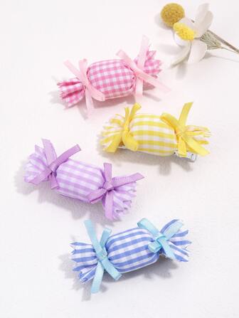 4pcs Toddler Girls Candy Decor Hair Clip