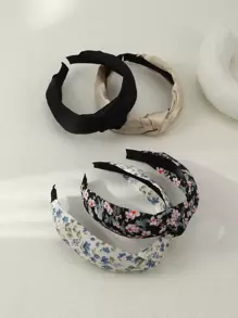 4 chiếc băng đô nữ in hoa trang trí nút thắt thời trang, để trang trí - Nhiều màu - Xem 3