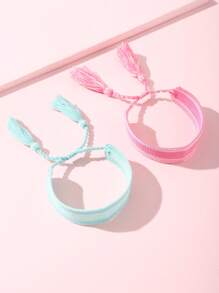 2 cái/bộ Vòng Tay Trang Trí Tua Rua - Nhiều màu - Xem 3