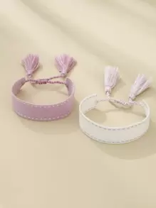 2入組/套休閒流蘇裝飾手環適用於女士日常裝飾 - 彩色 - 查看 6