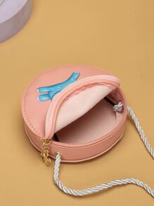 Mini monedero para niños, bolso cruzado informal con diseño de unicornio, multiusos, bonito, para guardería - Rosa - Ver 5