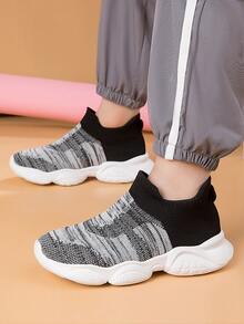 男童透氣雙色一腳蹬運動鞋運動型戶外面料厚實運動鞋