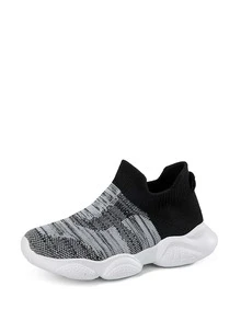 男童透氣雙色一腳蹬運動鞋運動型戶外面料厚實運動鞋