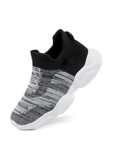 男童透氣雙色一腳蹬運動鞋運動型戶外面料厚實運動鞋