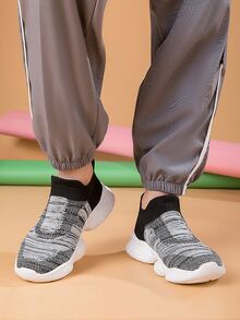 男童透氣雙色一腳蹬運動鞋運動型戶外面料厚實運動鞋