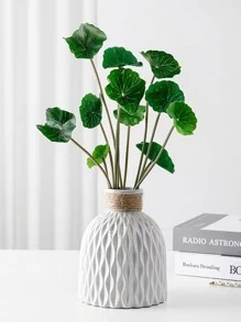 1pc ABS Flower Vase, Minimalist Textured Detail Flower Vase For Home - White - View 3