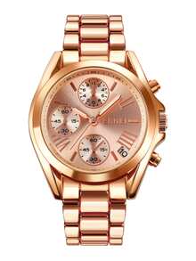 Skmei 圓形指針石英手錶 - 玫瑰金 - 查看 3