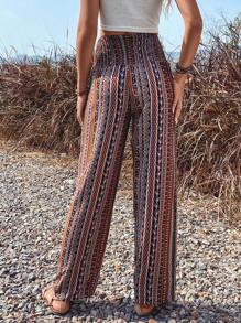 Breezaya Allover Print Shirred Waist Trousers - Multicolor - View 2