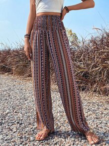 Breezaya Allover Print Shirred Waist Trousers - Multicolor - View 3