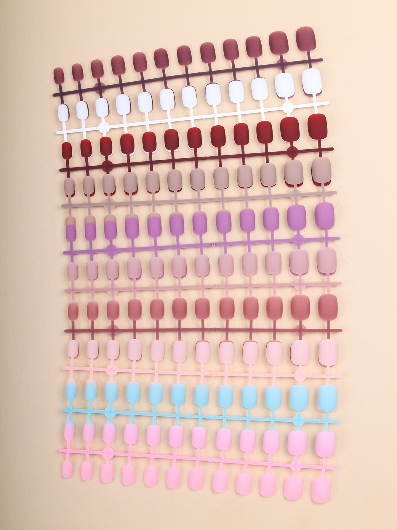 240 chiếc móng tay giả mờ hình vuông ngắn & 3 chiếc dũa móng tay & 4 tờ băng dán móng tay - Nhiều màu - Xem 1