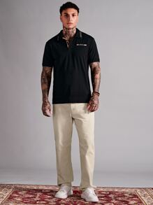 GENTILAND Men Solid Slant Pocket Straight Leg Trousers - Beige - View 4