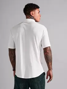 Manfinity VCAY Men Cotton Solid Button Front Shirt - White - View 2